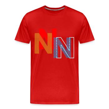 Buchstabe N - Männer Premium Bio T-Shirt - Rot - Vorne - Damien (186cm)