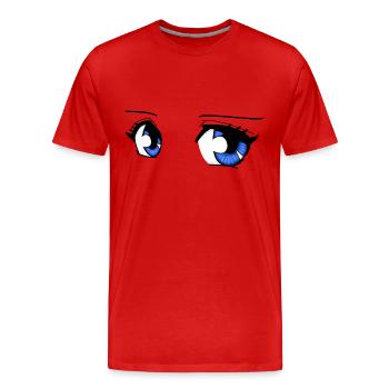 manga eyes - Men's Premium Organic T-Shirt - red - Front - Damien (186cm)