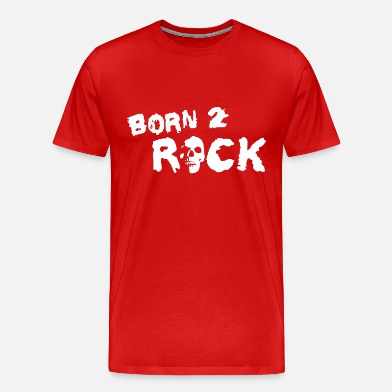 born_2_rock_b_1c - Männer Premium Bio T-Shirt - Rot