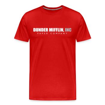 The Office Dunder Mifflin Graphic - Men's Premium Organic T-Shirt - red - Front - Damien (186cm)