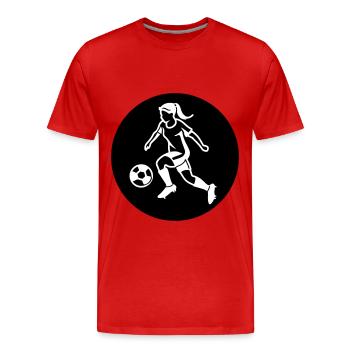 Équipe de football féminine - T-shirt bio Premium Homme - rouge - Devant - Damien (186cm)