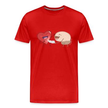 Herz und Verstand - Männer Premium Bio T-Shirt - Rot - Vorne - Damien (186cm)