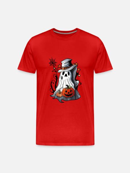Ghost With a Pumpkin - Men's Premium Organic T-Shirt - red