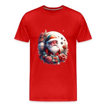 Blühender Weihnachtsmann 2 - Männer Premium Bio T-Shirt - Rot - Vorne - Damien (186cm)
