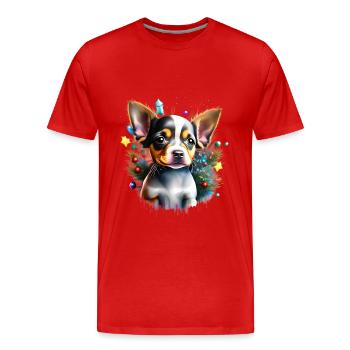 Chihuahua mit einer lebhaften und energischen Persönlichkeit - Männer Premium Bio T-Shirt - Rot - Vorne - Damien (186cm)