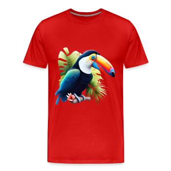 Toucan Amoureux de la Nature - T-shirt bio Premium Homme - rouge - Devant - Damien (186cm)