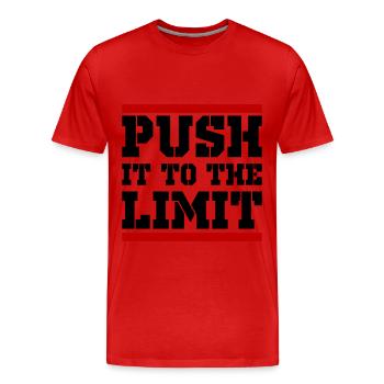 Poussez le dicton de formation à la limite - T-shirt bio Premium Homme - rouge - Devant - Damien (186cm)