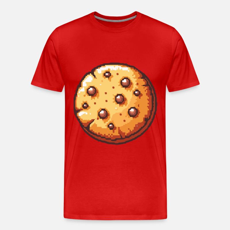 Kekse Pixel Symbol - Männer Premium Bio T-Shirt - Rot