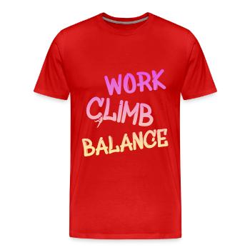 Klettern - Männer Premium Bio T-Shirt - Rot - Vorne - Damien (186cm)