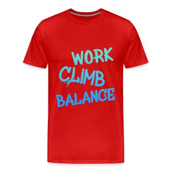 Klettern - Männer Premium Bio T-Shirt - Rot - Vorne - Damien (186cm)