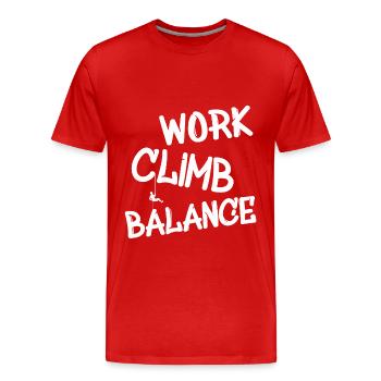 Klettern Kletterer Climbing Abseilen - Männer Premium Bio T-Shirt - Rot - Vorne - Damien (186cm)