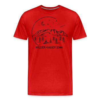 Wilder Kaiser Finisher Berg Wandern Kitzbühel - Männer Premium Bio T-Shirt - Rot - Vorne - Damien (186cm)