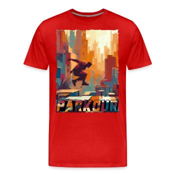 Parkour - Men's Premium Organic T-Shirt - red - Front - Damien (186cm)