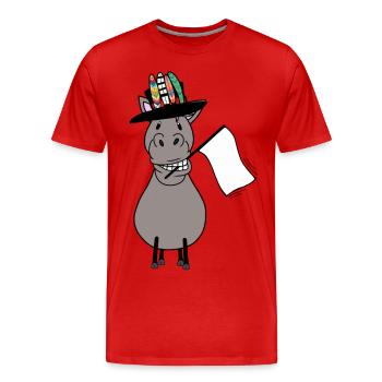 Hippie Pferd Peace Weiße Fahne Friedenszeichen - Männer Premium Bio T-Shirt - Rot - Vorne - Damien (186cm)
