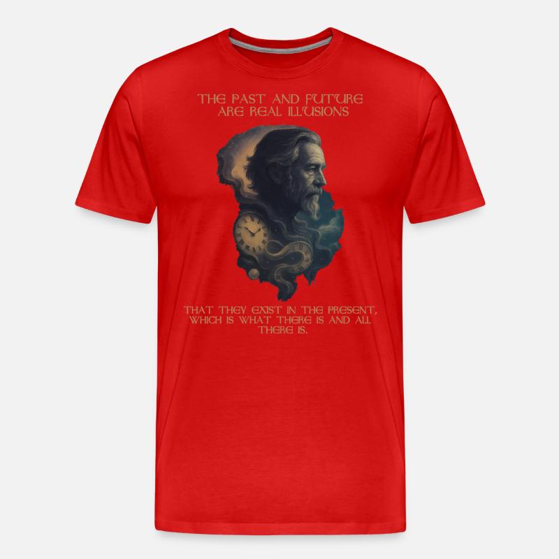 Alan Watts Zeit Zitat Kunst - Männer Premium Bio T-Shirt - undefined