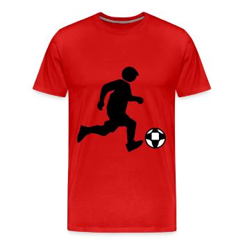 Fussballer Fussball - Männer Premium Bio T-Shirt - Rot - Vorne - Damien (186cm)