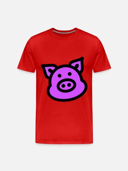 Pig Animal Pink - Men's Premium Organic T-Shirt - red