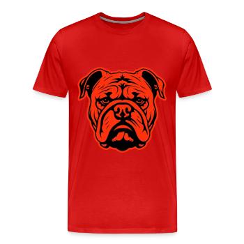 Tête de chien bouledogue - T-shirt bio Premium Homme - rouge - Devant - Damien (186cm)