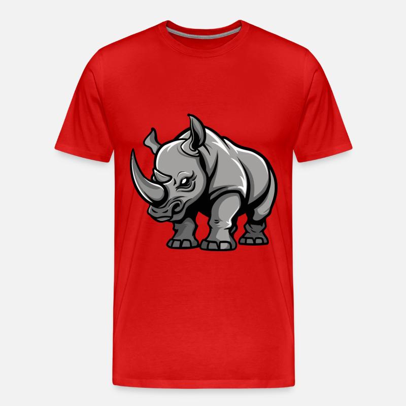 Nashorn Comic - Männer Premium Bio T-Shirt - Rot