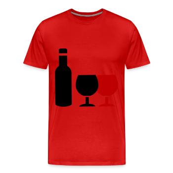 Wein Icon - Männer Premium Bio T-Shirt - Rot - Vorne - Damien (186cm)