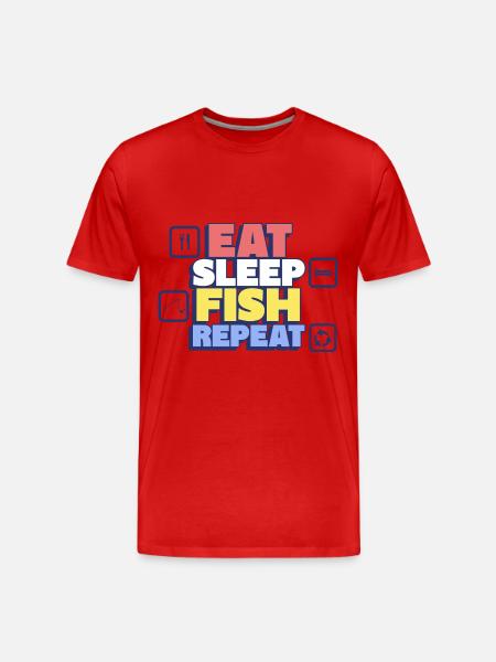 Eat, Sleep, Fish, Repeat – Angler - Men's Premium Organic T-Shirt - red