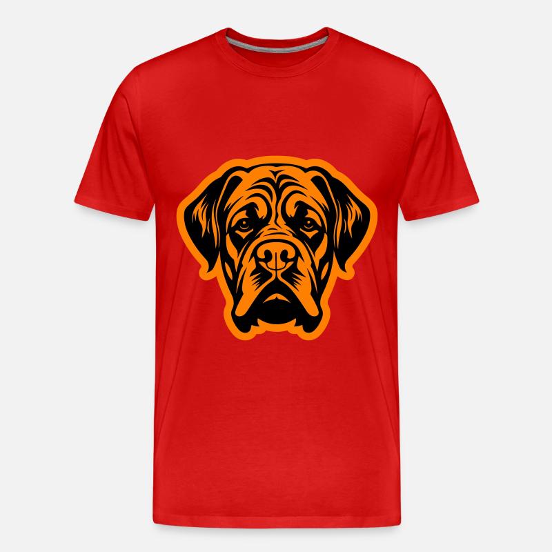 Mastiff Hund Kopf - Männer Premium Bio T-Shirt - Rot