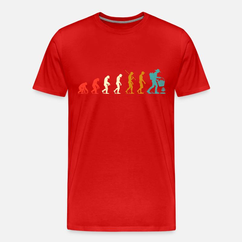Evolution der Morcheln - Männer Premium Bio T-Shirt - Rot