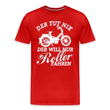 Cyclomoteur Ride Mokick Scooter Cyclomoteur Mécatronique Technicien - T-shirt bio Premium Homme - rouge - Devant - Damien (186cm)