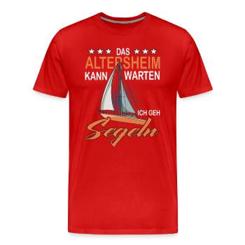 maison de retraite peut attendre retraite retraite voile grand-père - T-shirt bio Premium Homme - rouge - Devant - Damien (186cm)