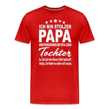 Stiefvater Bonuspapa Stolzer Stiefpapa - Männer Premium Bio T-Shirt - Rot - Vorne - Damien (186cm)