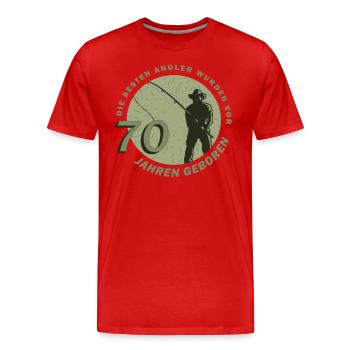 Geburtstag Angler 70 Jahre Echte Männer Angeln - Männer Premium Bio T-Shirt - Rot - Vorne - Damien (186cm)