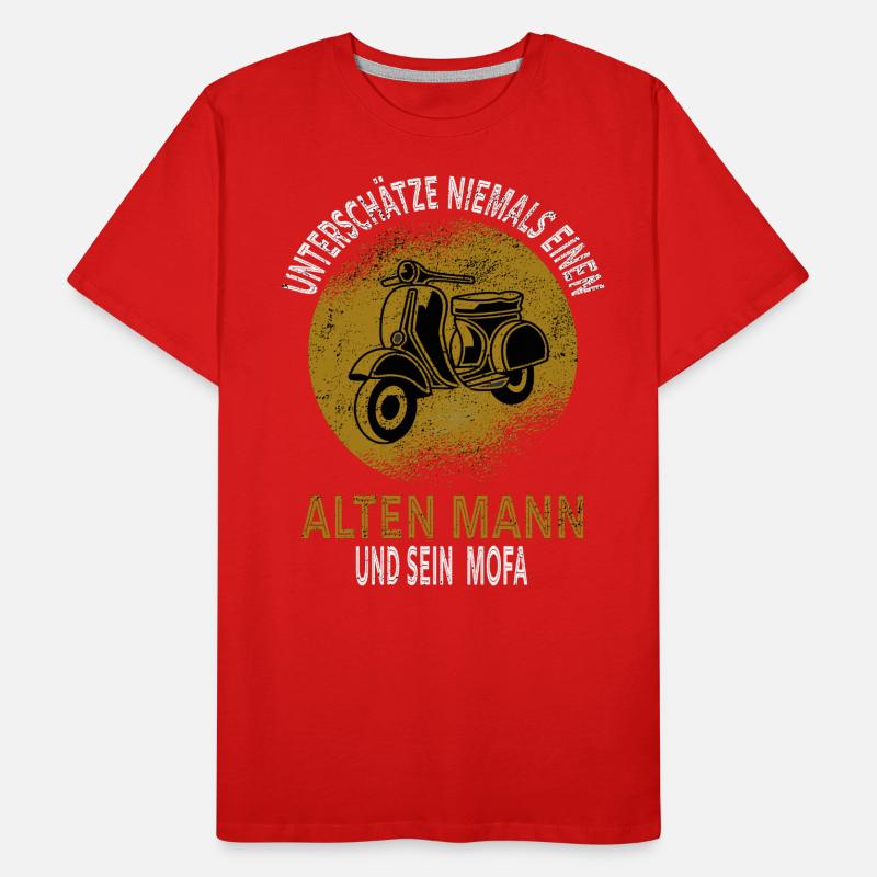 Never underestimate moped driver moped old man Men's Premium Organic T-Shirt