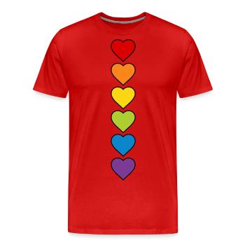 LGBT CSD LGBTQ+ HERZ REGENBOGEN HERZEN PRIDE MONTH - Männer Premium Bio T-Shirt - Rot - Vorne - Damien (186cm)