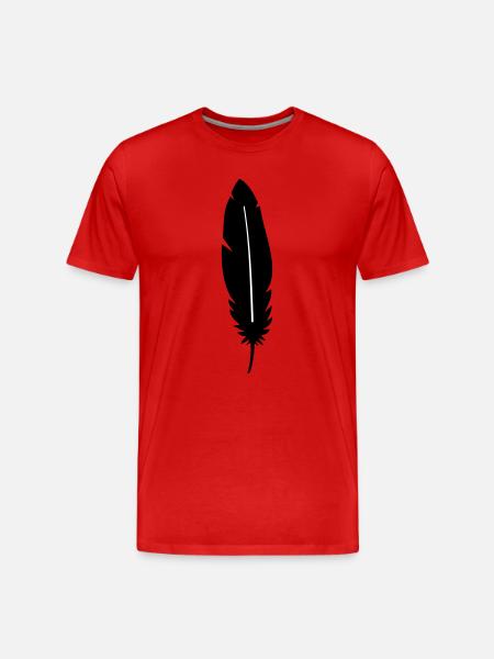 Feather silhouette - Men's Premium Organic T-Shirt - red