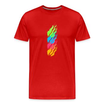 Fire neon - Men's Premium Organic T-Shirt - red - Front - Damien (186cm)