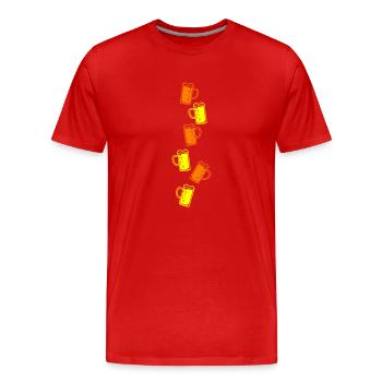 Icône de bière chope de bière - T-shirt bio Premium Homme - rouge - Devant - Damien (186cm)