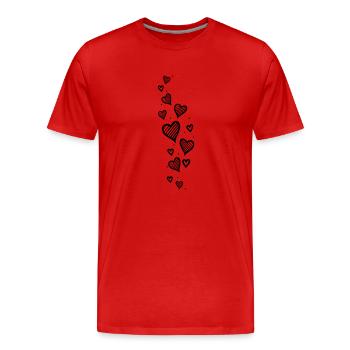 Heart Glitter Heart Glitter - Men's Premium Organic T-Shirt - red - Front - Damien (186cm)