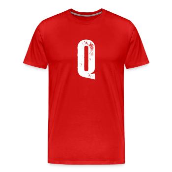 Q - Männer Premium Bio T-Shirt - Rot - Vorne - Damien (186cm)