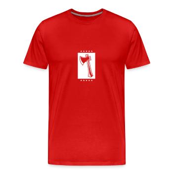 Axt Icon - Männer Premium Bio T-Shirt - Rot - Vorne - Damien (186cm)