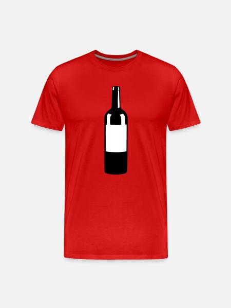 Wine Bottle - Men's Premium Organic T-Shirt - red
