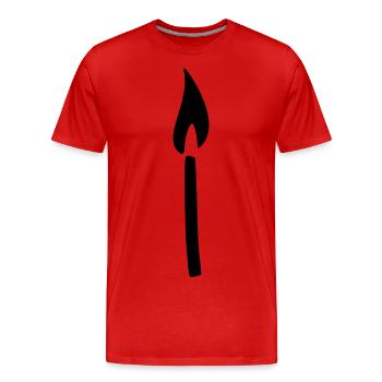 Bougie d’allumette - T-shirt bio Premium Homme - rouge - Devant - Damien (186cm)
