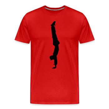 handstand gymnast sport - Men's Premium Organic T-Shirt - red - Front - Damien (186cm)