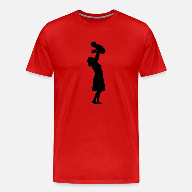 Mutter mit Kind - Männer Premium Bio T-Shirt - Rot