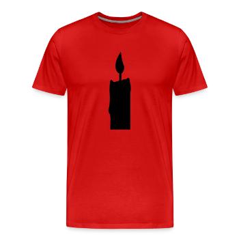 kerze - Männer Premium Bio T-Shirt - Rot - Vorne - Damien (186cm)