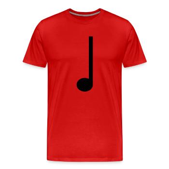 Quarter note music - Men's Premium Organic T-Shirt - red - Front - Damien (186cm)