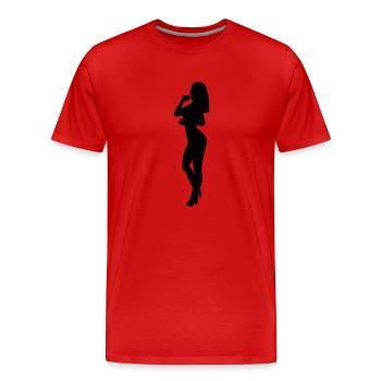Silhouette silhouette silhouette - T-shirt bio Premium Homme - rouge - Devant - Damien (186cm)