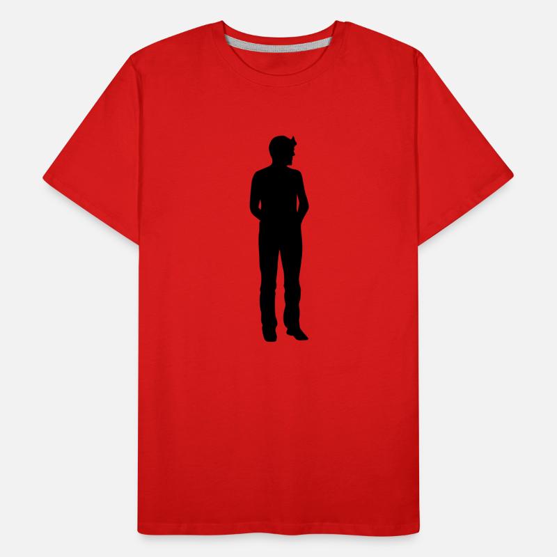 Mann Körper Silhouette Vektor-Design Männer Premium Bio T-Shirt