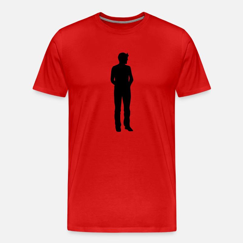 Mann Körper Silhouette Vektor-Design - Männer Premium Bio T-Shirt - Rot