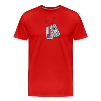 Erkennungsmarke NEW YORK Flagge BIG APPLE - Männer Premium Bio T-Shirt - Rot - Vorne - Damien (186cm)