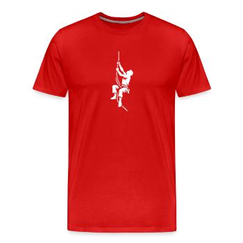 Accrobranche sur le parcours d’obstacles - T-shirt bio Premium Homme - rouge - Devant - Damien (186cm)